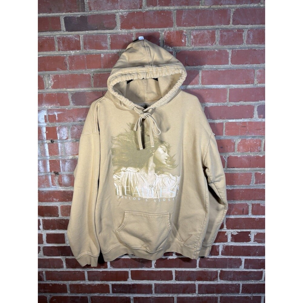 Taylor Swift Fearless Taylor’s Version Hoodie Sweatshirt Beige Women’s L